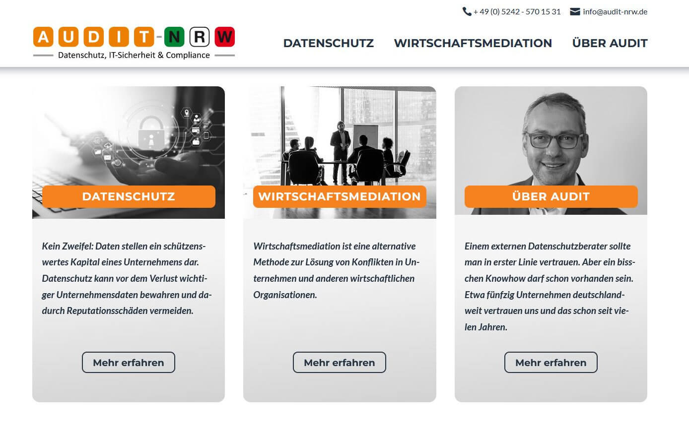 WordPress-Internetseite audit-nrw.de